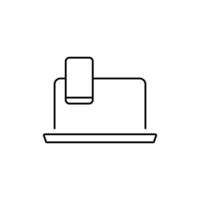 Digitronics Line Icons Vector Illustration of Editable Computer Technology Icons in Sleek Outline Style, Featuring Monitors, Smartphones, Tablets, Laptops, Electronic Devices, desktop, display, drive