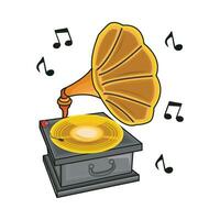 illustration of gramophone vector