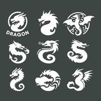 Dragon vector icon illustration design logo template