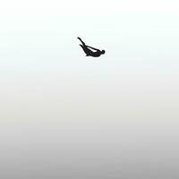 man falling from the sky, minimal concept vector