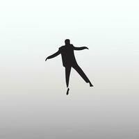 man falling from the sky, minimal concept vector