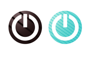 turn off sign icon with color blue and black png