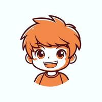 AI generated cute little boy with smile icon illustration avatar of cute handsome boy cartoon style vector