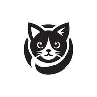 gato silueta logo diseño vector ilustración