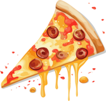 tentador clipart ilustração do uma fatia do derretido pizza png