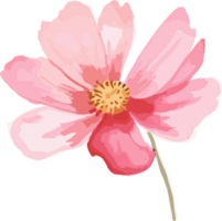 AI generated Pastel Petals - Watercolor Flower Clipart in Pink and Yellow png