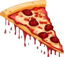 tentador clipart ilustração do uma fatia do derretido pizza png