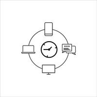 Set of 20 outline icons related to time management. Time management banner web icon vector illustration concept with icon of objective, priority, schedule, reminder, efficiency and alerts.