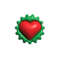A 3d heart icon design. Free png