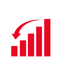 Growth graph down business illustration png