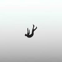 man falling from the sky, minimal concept vector