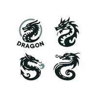 Dragon vector icon illustration design logo template