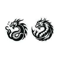 Dragon vector icon illustration design logo template