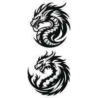 Dragon vector icon illustration design logo template