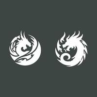 Dragon vector icon illustration design logo template