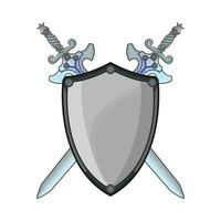 ilustración de espada y proteger vector