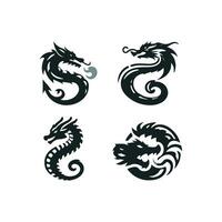 Dragon vector icon illustration design logo template