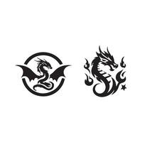 Dragon vector icon illustration design logo template