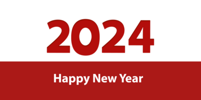 Happy new year 2024 with 3D retro full color design template. 2024 new year celebration concept for greeting card, banner and post template png