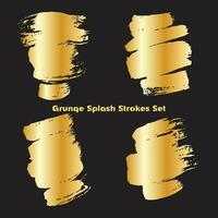 Gold Splash strokes set illustration vector