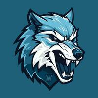 AI generated esport wolves badge icon logo vector