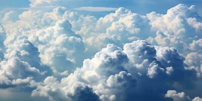 AI generated natural sky background, cloudyscape, top view of cumulus clouds photo