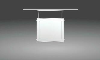 Advertising POS POI Display Rack Shelves For Supermarket Floor Showcase on the white background. front view. vector