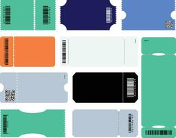 Set blank ticket template. Concert ticket, lottery coupons. Vector coupon - stock vector.