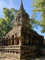 antiguo Pasak templo, situado sólo fuera de el de la ciudad antiguo paredes chiang saen distrito, restos wat Pensilvania sak, antiguo ciudad, chiang saen, chiang rai, Tailandia foto