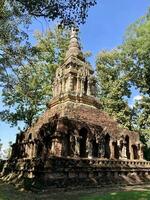 antiguo Pasak templo, situado sólo fuera de el de la ciudad antiguo paredes chiang saen distrito, restos wat Pensilvania sak, antiguo ciudad, chiang saen, chiang rai, Tailandia foto