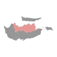 Nicosia district map, administrative division of Republic of Cyprus. Vector illustration.