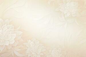 AI generated delicate pale beige background with floral pattern photo