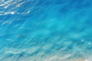 AI generated Aerial drone view of moody ocean wave in summer photo