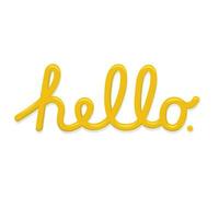 Hello - lettering shine and shadow effect vector
