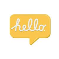 Hello lettering with speech bubble.Vector illustration of hello lettering banner background. vector