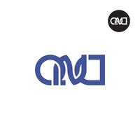 Letter QND Monogram Logo Design Flipped vector