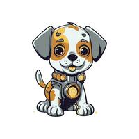 AI generated animal robo dog pet modern mecha icon sci-fi character vector