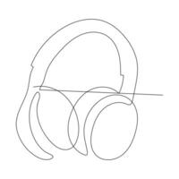 Headphone continuous single line outline vector art drawing and simple one line minimalist design