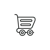 Shopping cart line icon isolated on white background vector