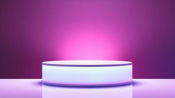 AI generated 3d rendered empty display podium with lights Minimal scene for product display presentation photo