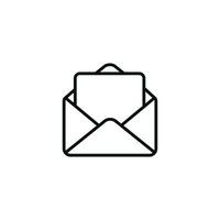 icono de línea de correo electrónico aislado sobre fondo blanco vector