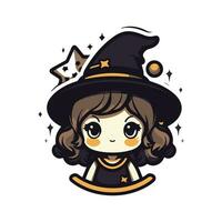 AI generated halloween theme witches cute and spooky hat costume vector