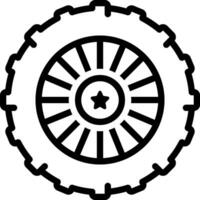 Black line icon for wheel vector