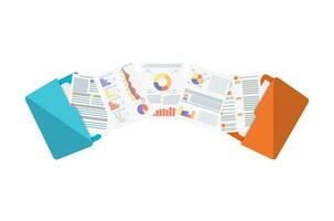 Files transfer. Documents management. vector