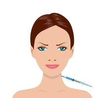 Cosmetic procedure by injection. SPA beauty and health concept. Vector illustration in flat style