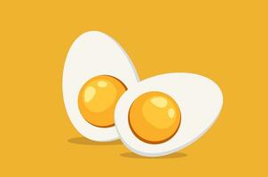 Hard Boiled Sliced Egg vector