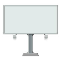 Large blank, empty, white billboard screen, isolated on white background, for your advertisement and design. Vector illustration in flat style