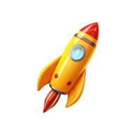 AI generated Flying rocket png isolated on transparent background