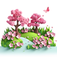 AI generated Spring background png isolated on transparent background