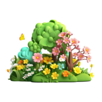 AI generated Spring background png isolated on transparent background